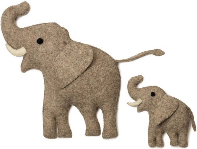 Kidsdepot decoratie olifant Olli(set van 2)(38x34 cm )