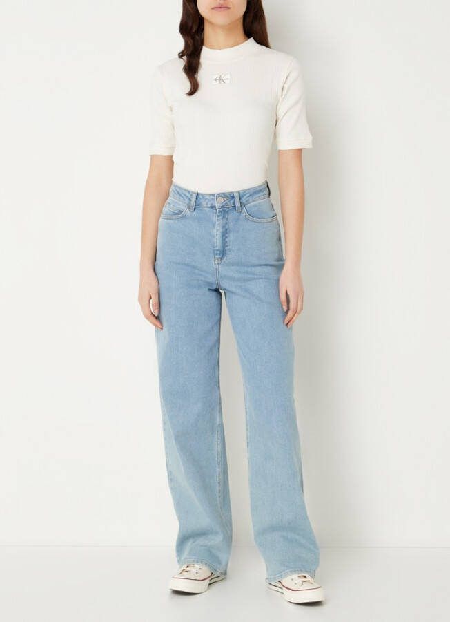 Calvin klein Kort T shirt met ronde hals en korte mouwen