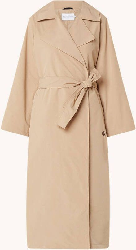 Calvin Klein Trenchcoat met strikceintuur en steekzakken