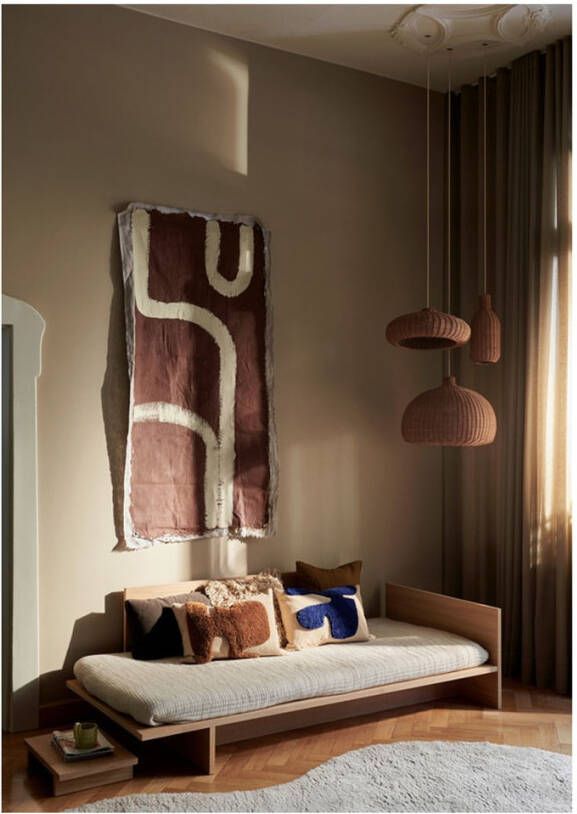 Ferm Living Lay Kussen Sand/Bright Blue l. 60 x b. 40 cm.