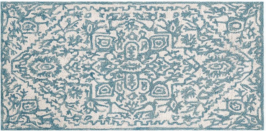 Beliani Ahmetli Laagpolig blauw wol