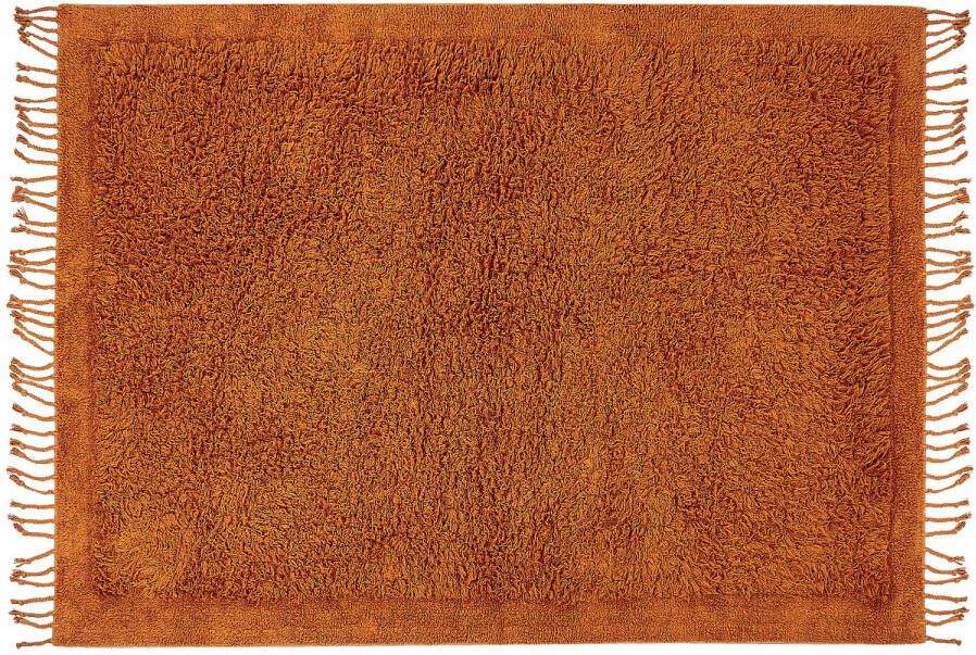 Beliani Bitlis Shaggy oranje katoen