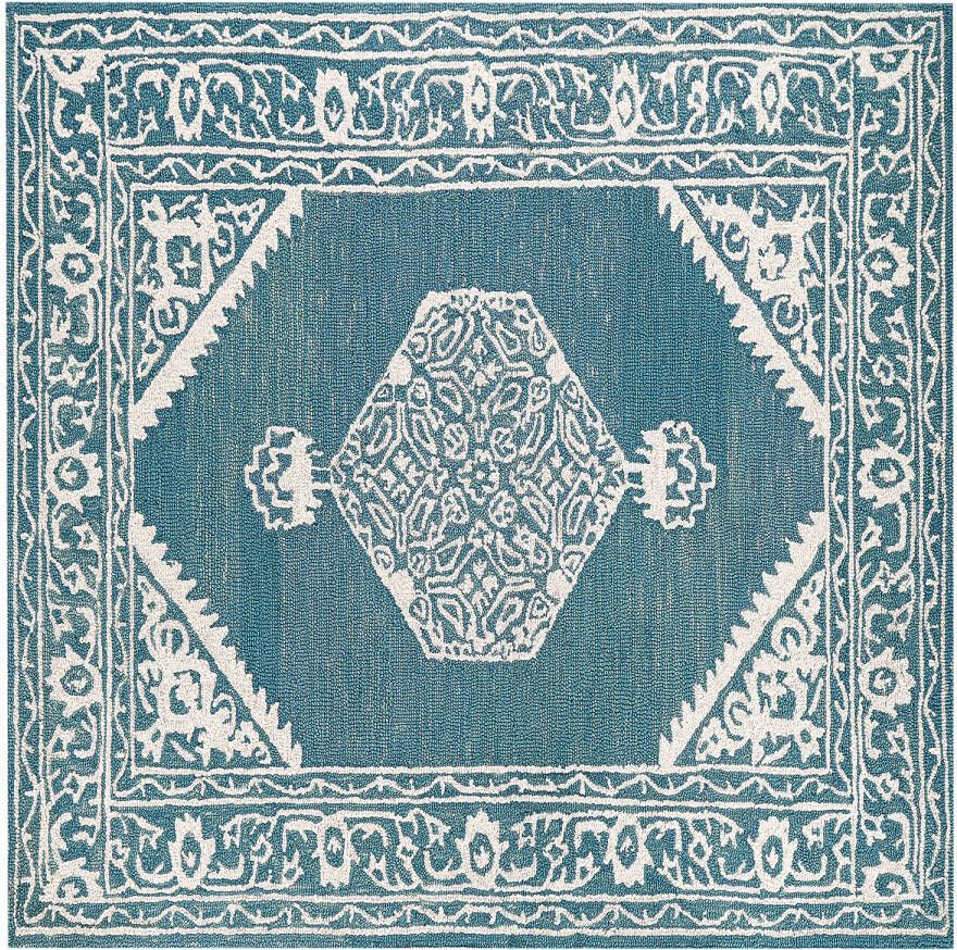 Beliani Gevas Laagpolig blauw wol