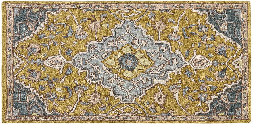 Beliani Mucur Laagpolig geel wol