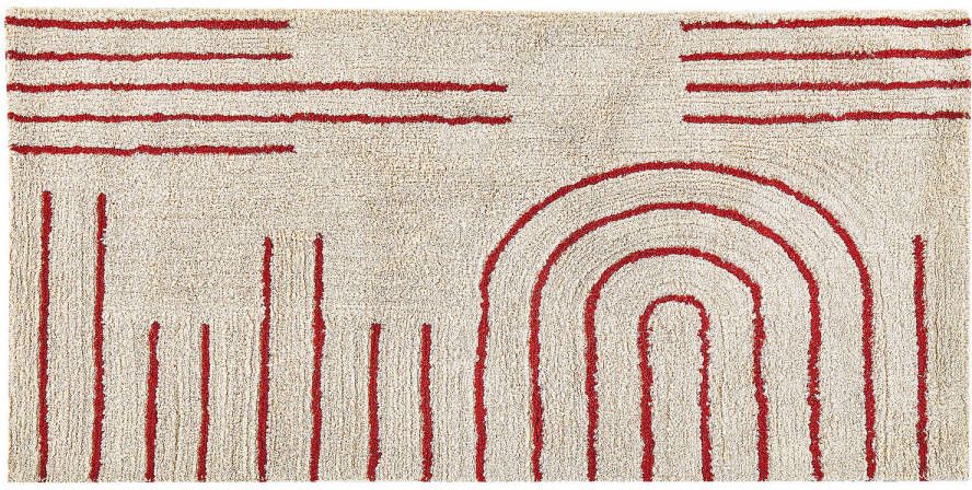 Beliani Tirupati Laagpolig beige katoen