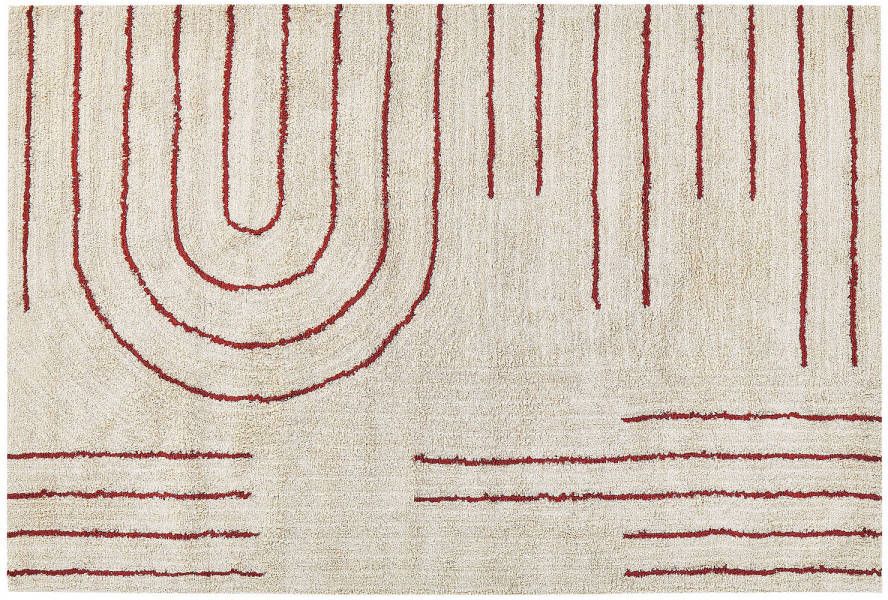 Beliani Tirupati Laagpolig beige katoen