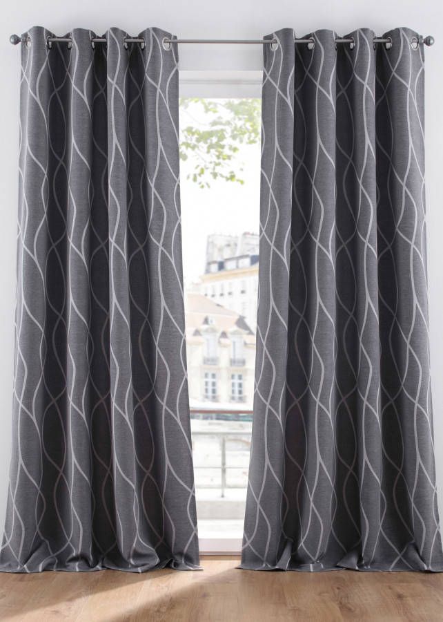 bpc living bonprix collection Gordijn van jacquard (1 stuk), grijs, 100% polyester
