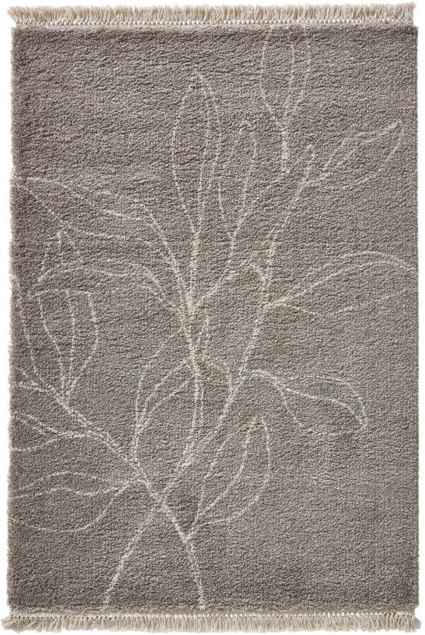 bonprix Hoogpolig vloerkleed met bloemenmotieven