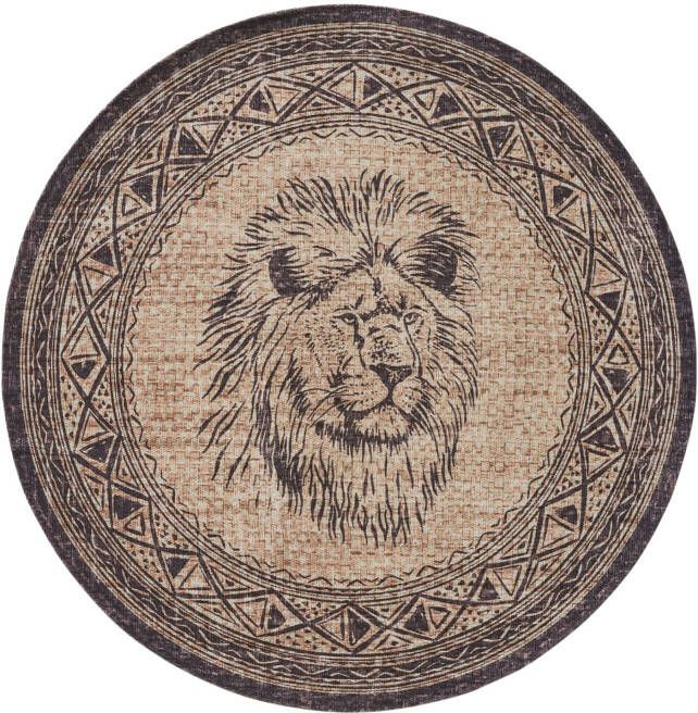 bonprix Rond vloerkleed met leeuwenkop