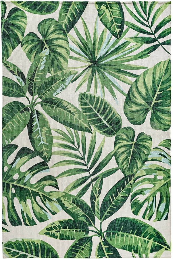 bonprix Binnen en buitenkleed met grote bladeren