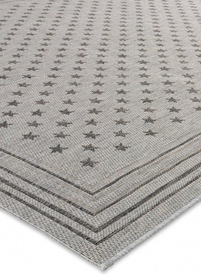 bpc living bonprix collection Binnen- en buitenkleed met sterren en boord, grijs