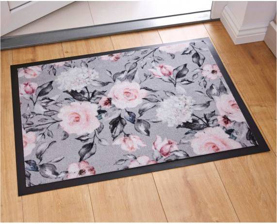 bpc living bonprix collection Deurmat met bloemen, grijs/roze