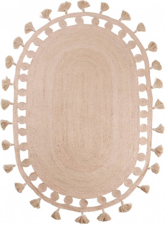 bonprix Ovaal vloerleed met kwastjes