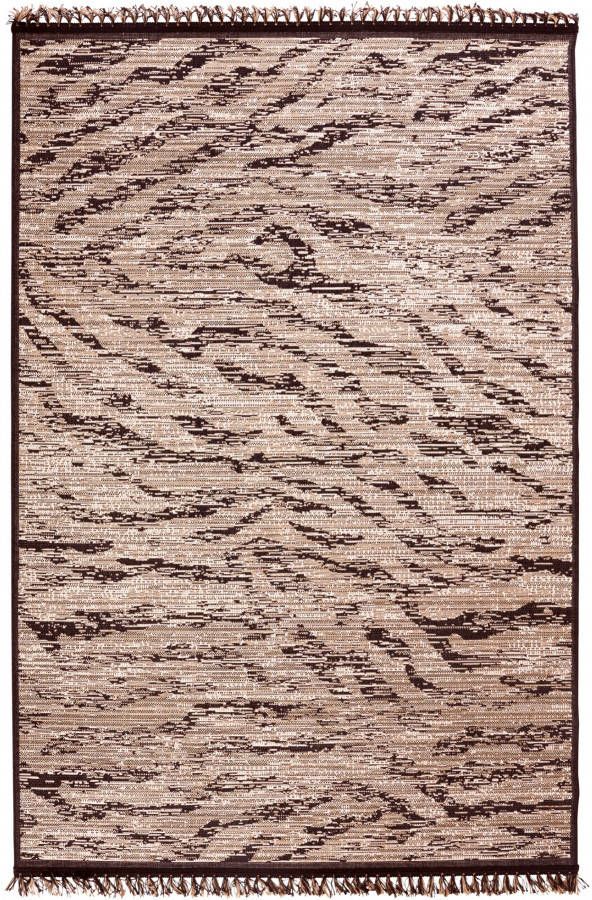 bonprix Vloerkleed in natuurtinten met franjes