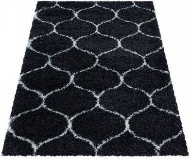 FlyCarpets Azure Hoogpolig Antraciet Vloerkleed 200x290 cm