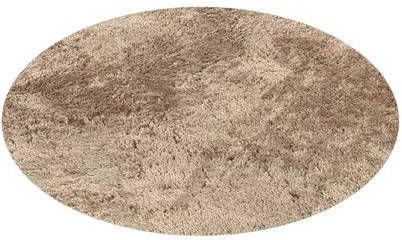 FlyCarpets Hoogpolig Curacao Vloerkleed Taupe 120 X 120 cm Rond