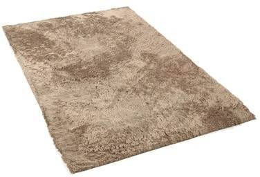 FlyCarpets Hoogpolig Curacao Vloerkleed Taupe 80 X 150 cm