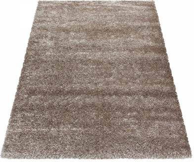 FlyCarpets Nox Hoogpolig Vloerkleed Taupe Effen 120 X 170 CM