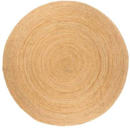 vidaXL Tapijt rond 240 cm gevlochten jute