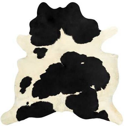 vidaXL Vloerkleed 150x170 cm echte runderhuid zwart en wit