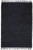 VidaXL Vloerkleed Chindi handgeweven 190x280 cm leer zwart online kopen