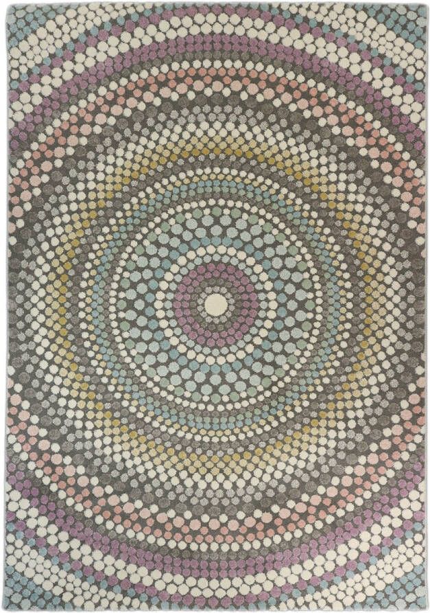 Merinos Bohemian Stijl Vloerkleed Relief Multi Pastel Kleuren 80 x 150 cm