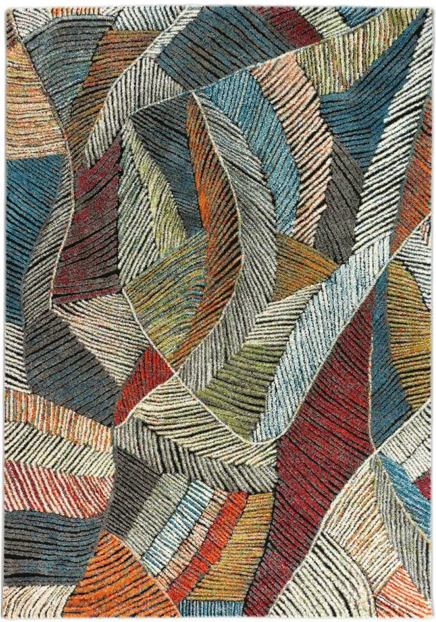 Merinos Bohemian Stijl Vloerkleed Relief Streepjes Multi Kleuren 80 x 150 cm