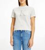 Calvin Klein Shirt met ronde hals TWO TONE MONOGRAM REGULAR TEE met groot ck logomonogram & opschrift online kopen