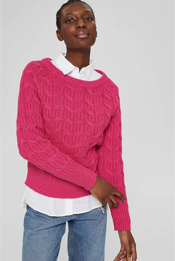 Esprit Trui in grof tricot, ronde hals