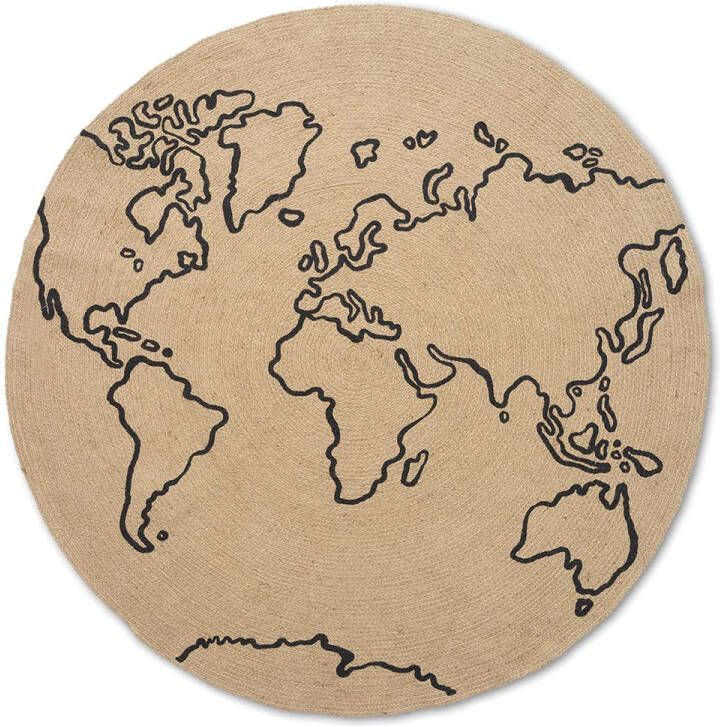 Ferm Living Jute World Vloerkleed Small Ø100 cm.