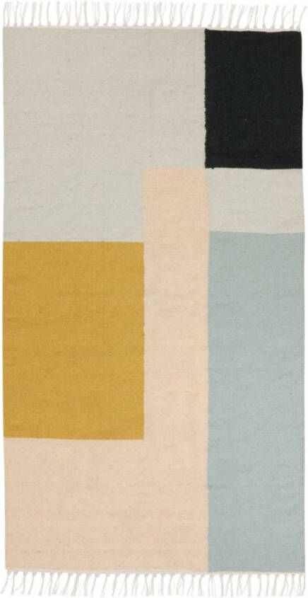 ferm LIVING Kelim vloerkleed Squares small 80x140