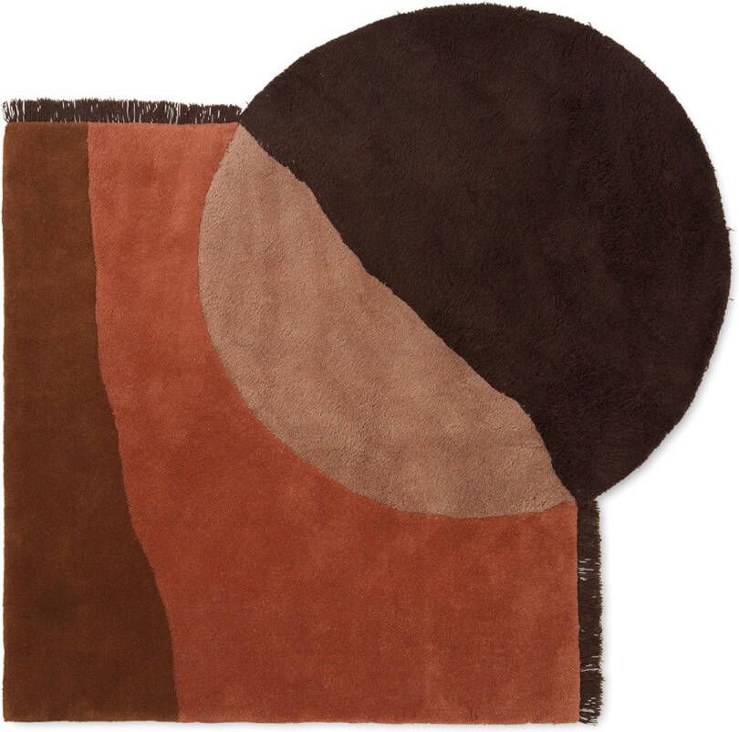 Ferm Living View Vloerkleed Rood Bruin