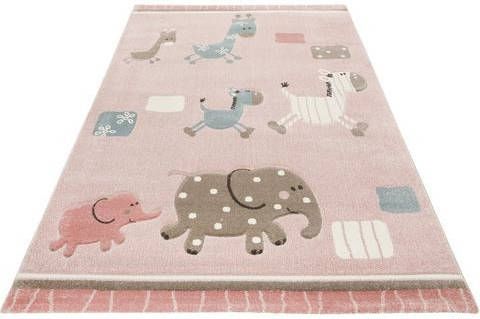 Esprit Vloerkleed voor de kinderkamer Kids Lucky Zoo 2.0 Kinderkleed met dierentuinmotief