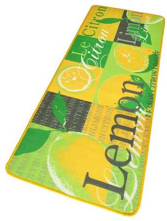 HANSE Home Keukenloper Lemon Korte pool, antislip, tapijtloper, robuust, gemakkelijk in onderhoud, keuken, opschrift, neonkleuren, Kitchen, vruchten, fruit