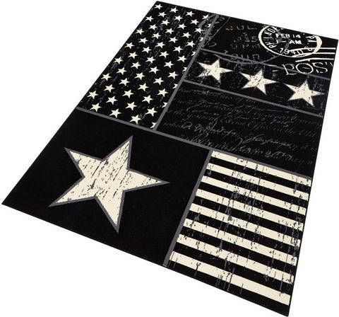 HANSE Home Vloerkleed Patchwork Stars Korte pool, sterren design, woonkamer, slaapkamer, werkkamer, kinderkamer, robuust, gemakkelijk in onderhoud, afgehecht