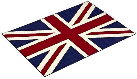 HANSE Home Vloerkleed Union Jack Korte pool, dichte pool, vlaggenmotief, woonkamer, slaapkamer, werkkamer, robuust, gemakkelijk in onderhoud, afgehecht