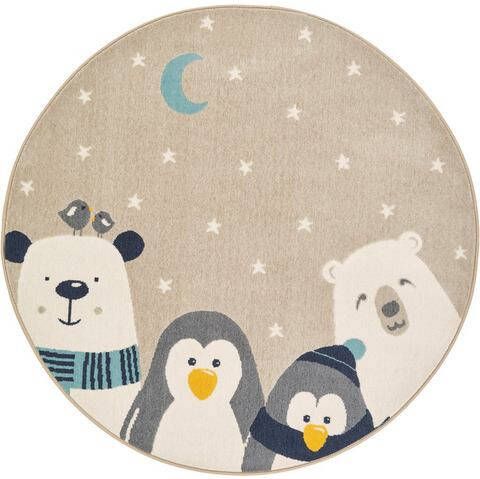 HANSE Home Vloerkleed voor de kinderkamer Dream Team Diermotief, maan, korte pool, sterren, kinderkamer, slijtvast, gemakkelijk in onderhoud, robuust