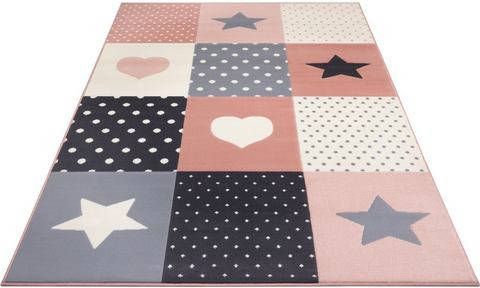 HANSE Home Vloerkleed voor de kinderkamer Pretty Patchwork Ster, hart motief, korte pool, kinderkamer, slijtvast, gemakkelijk in onderhoud, robuust, patchwork