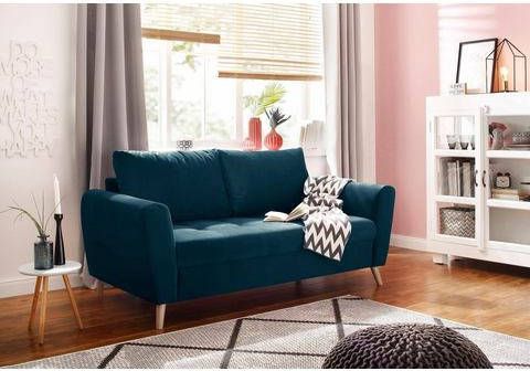 Home affaire 2, 5 zitsbank Penelope met fijne stiksels op de zitting, scandinavisch design