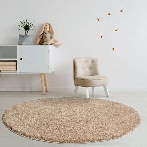Home affaire Hoogpolig vloerkleed Viva vloerkleed rond geweven, woonkamer