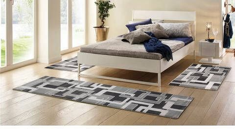 Home affaire Set slaapkamerkleedjes Anesa met een met de hand gesneden reliëfpatroon, slaapkamerkleed, loperset voor de slaapkamer