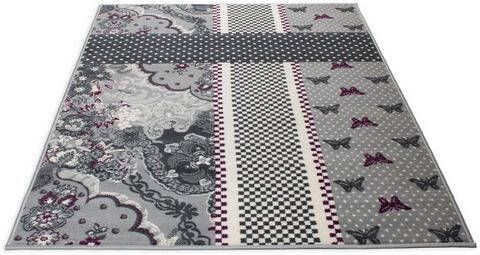 Living Line Vloerkleed voor de kinderkamer Patchwork Korte pool, patchworkdesign, motief vlinders, kinderkamer