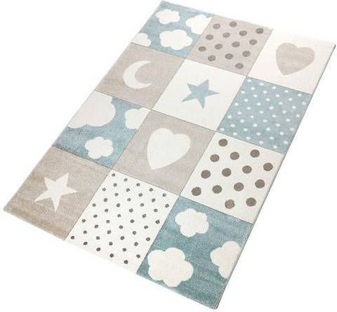 Living Line Vloerkleed voor de kinderkamer Ruit mix Speelkleed, patchworkdesign, motief sterren, kinderkamer