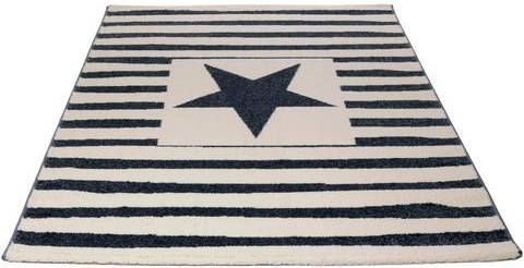 Living Line Vloerkleed voor de kinderkamer Star Korte pool, gestreept met stermotief, kinderkamer
