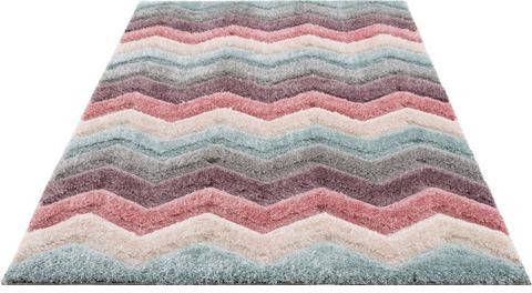 Lüttenhütt Vloerkleed voor de kinderkamer ANNEMARIE zachte touch, hoogpolig vloerkleed, zigzag design, met 3d effect, kinderkamer