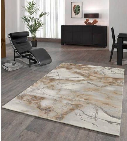 Merinos Vintage Vloerkleed Marmer Look Craft 23270 276 Grijs Beige 200 x 290 cm