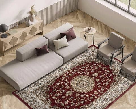 merinos Vloerkleed Dubai 56253 gemakkelijk in onderhoud, korte pool, oriëntaals, elegant, behaaglijk, kwaliteit, polyester, glanzend, slijtvast