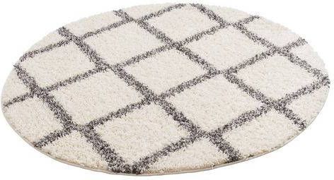 my home Hoogpolig vloerkleed Linz Ruitdesign, woonkamer