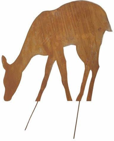 my home Kerstfiguur Ree, kerstversiering buiten Tuinsteker in roest look