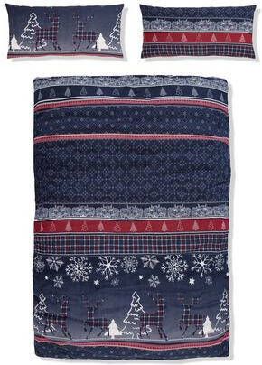 my home Overtrekset Chrissy dekbedovertrek in microvezel fleece kwaliteit, kerst, winter Microvezel fleece kwaliteit, kerstachtig design(2 delig )
